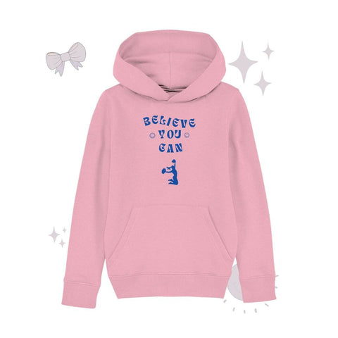#farbe_cotton-pink Believe you can - Kids Organic Hoodie Kids & Babys cheer shop Cotton Pink 110/116 (5-6)