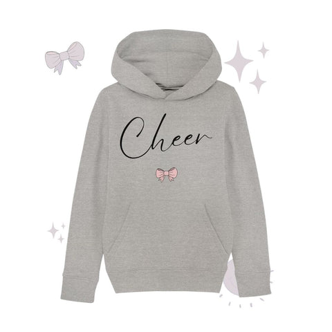 Cheer Bow - Kids Organic Hoodie Kids & Babys cheer shop Heather Grey 110/116 (5-6)