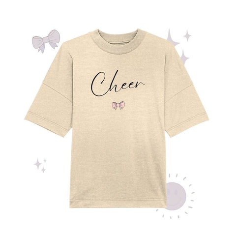 Cheer Bow - Organic Oversize Shirt Unisex-Shirts cheer shop Natural Raw XS