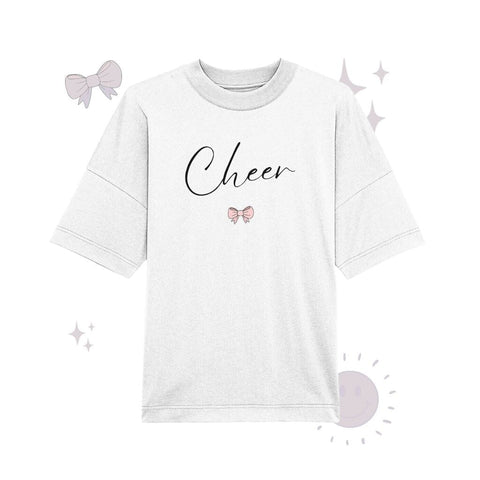 Cheer Bow - Organic Oversize Shirt Unisex-Shirts cheer shop White XS