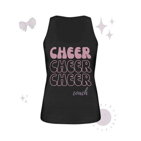 Cheer Coach - Ladies Organic Tank-Top Tank-Tops cheer shop Black S
