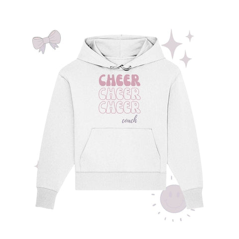 Cheer Coach - Organic Oversize Hoodie Hoodies cheer shop White S