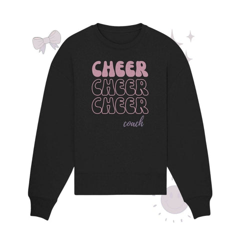 Cheer Coach - Organic Oversize Sweatshirt Sweatshirts cheer shop Black S