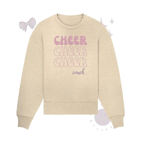 Cheer Coach - Organic Oversize Sweatshirt Sweatshirts cheer shop Natural Raw S