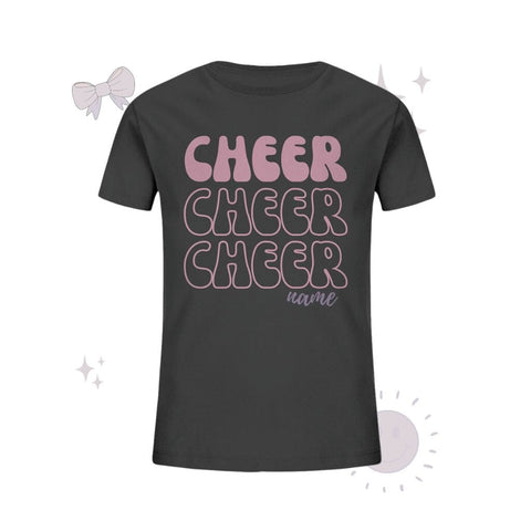 Cheer *Dein Name* - Kids Organic Shirt Kids & Babys cheer shop Anthracite 98/104 (3-4)
