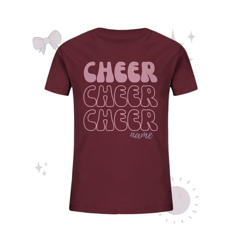 Cheer *Dein Name* - Kids Organic Shirt Kids & Babys cheer shop Burgundy 98/104 (3-4)