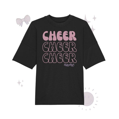 Cheer *Dein Name* - Organic Oversize Shirt Unisex-Shirts cheer shop Black XS