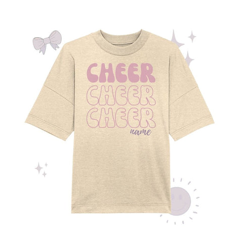 Cheer *Dein Name* - Organic Oversize Shirt Unisex-Shirts cheer shop Natural Raw XS