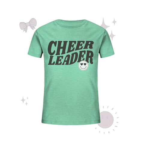 Cheer Leader Smile - Kids Organic Shirt Kids & Babys cheer shop Mid Heather Green 98/104 (3-4)