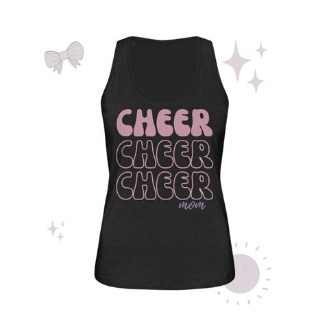 Cheer Mom - Ladies Organic Tank-Top Tank-Tops cheer shop Black S