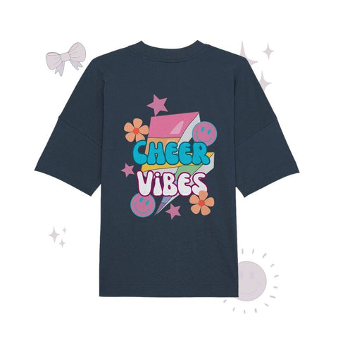 Cheer Vibes - Organic Oversize Shirt Unisex-Shirts cheer shop India Ink Grey XS