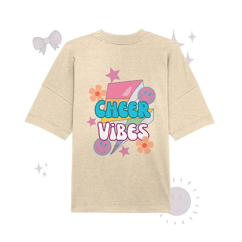 Cheer Vibes - Organic Oversize Shirt Unisex-Shirts cheer shop Natural Raw XS