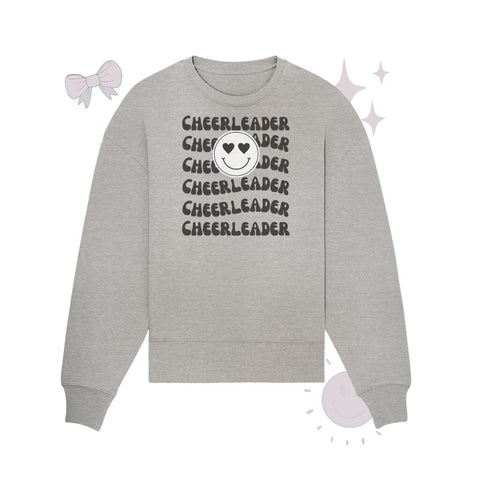 Cheerleader Smile - Organic Oversize Sweatshirt Sweatshirts cheer shop Heather Grey S