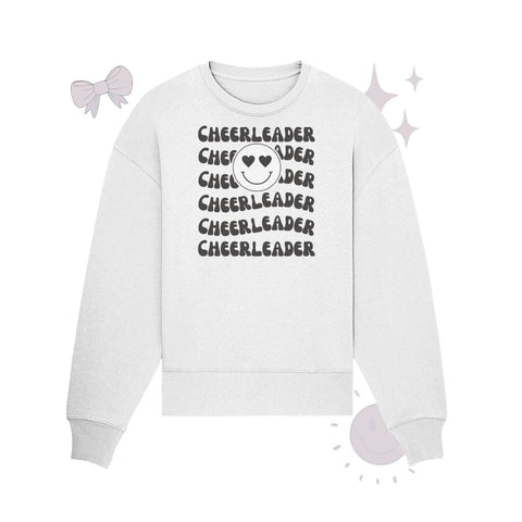 Cheerleader Smile - Organic Oversize Sweatshirt Sweatshirts cheer shop White S