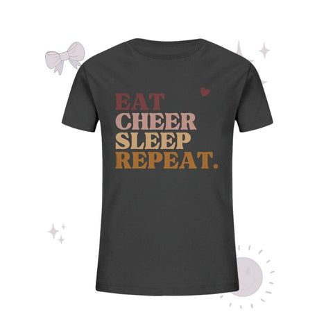Eat Cheer Sleep Repeat - Kids Organic Shirt Kids & Babys cheer shop Anthracite 98/104 (3-4)