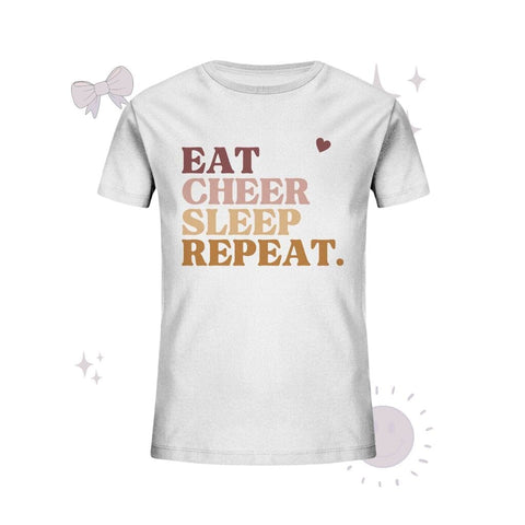 Eat Cheer Sleep Repeat - Kids Organic Shirt Kids & Babys cheer shop White 98/104 (3-4)