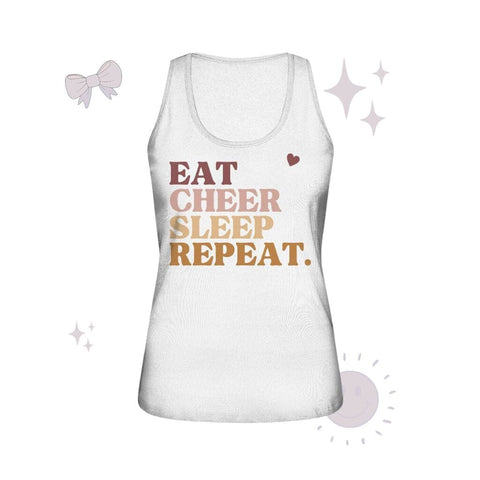 Eat Cheer Sleep Repeat - Ladies Organic Tank-Top Tank-Tops cheer shop White S