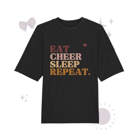 Eat Cheer Sleep Repeat - Organic Oversize Shirt Unisex-Shirts cheer shop Black XS