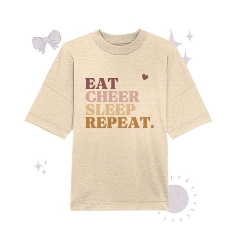 Eat Cheer Sleep Repeat - Organic Oversize Shirt Unisex-Shirts cheer shop Natural Raw XS