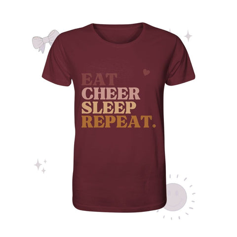 Eat Cheer Sleep Repeat - Organic Shirt Unisex-Shirts cheer shop Burgundy XS