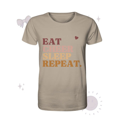 Eat Cheer Sleep Repeat - Organic Shirt Unisex-Shirts cheer shop Desert Dust XS