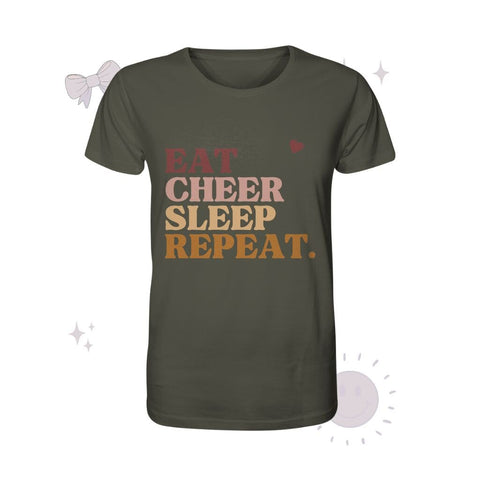 Eat Cheer Sleep Repeat - Organic Shirt Unisex-Shirts cheer shop Khaki XS