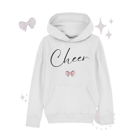 Cheer Bow - Kids Organic Hoodie Kids & Babys cheer shop White 110/116 (5-6) 