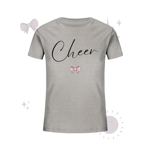 Cheer Bow - Kids Organic Shirt Kids & Babys cheer shop Heather Grey 98/104 (3-4) 