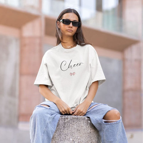 Cheer Bow - Organic Oversize Shirt Unisex-Shirts cheer shop 