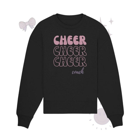 Cheer Coach - Organic Oversize Sweatshirt Sweatshirts cheer shop Black S 