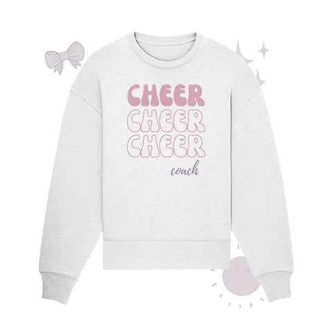 Cheer Coach - Organic Oversize Sweatshirt Sweatshirts cheer shop White S 