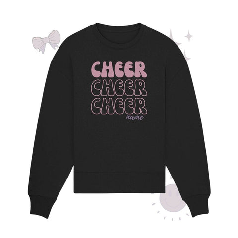 Cheer *Dein Name* - Organic Oversize Sweatshirt Sweatshirts cheer shop Black S 