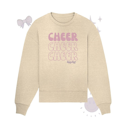 Cheer *Dein Name* - Organic Oversize Sweatshirt Sweatshirts cheer shop Natural Raw S 