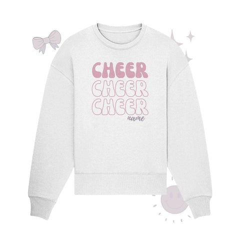 Cheer *Dein Name* - Organic Oversize Sweatshirt Sweatshirts cheer shop White S 