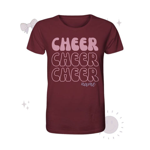 Cheer *Dein Name* - Organic Shirt Unisex-Shirts cheer shop Burgundy XS 