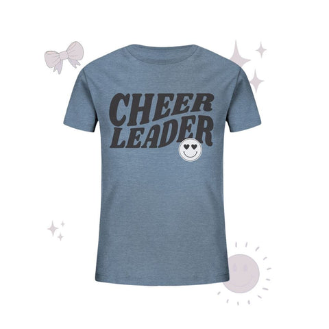 Cheer Leader Smile - Kids Organic Shirt Kids & Babys cheer shop Mid Heather Blue 98/104 (3-4) 