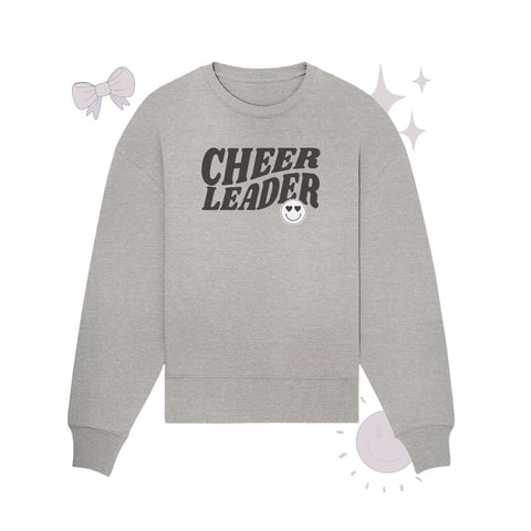 Cheer Leader Smile - Organic Oversize Sweatshirt Sweatshirts cheer shop Heather Grey S 