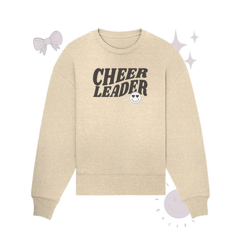 Cheer Leader Smile - Organic Oversize Sweatshirt Sweatshirts cheer shop Natural Raw S 