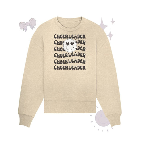 Cheerleader Smile - Organic Oversize Sweatshirt Sweatshirts cheer shop Natural Raw S 