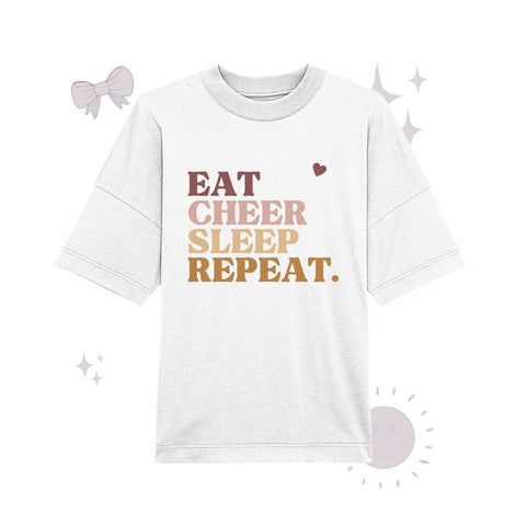 Eat Cheer Sleep Repeat - Organic Oversize Shirt Unisex-Shirts cheer shop White XS 