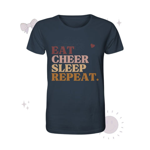 Eat Cheer Sleep Repeat - Organic Shirt Unisex-Shirts cheer shop India Ink Grey XS 